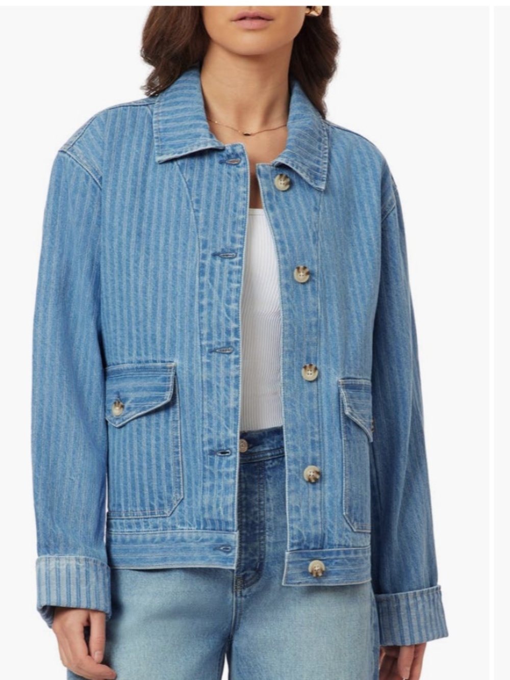 Scotch & Soda Stripe Denim Chore Jacket